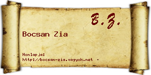 Bocsan Zia névjegykártya